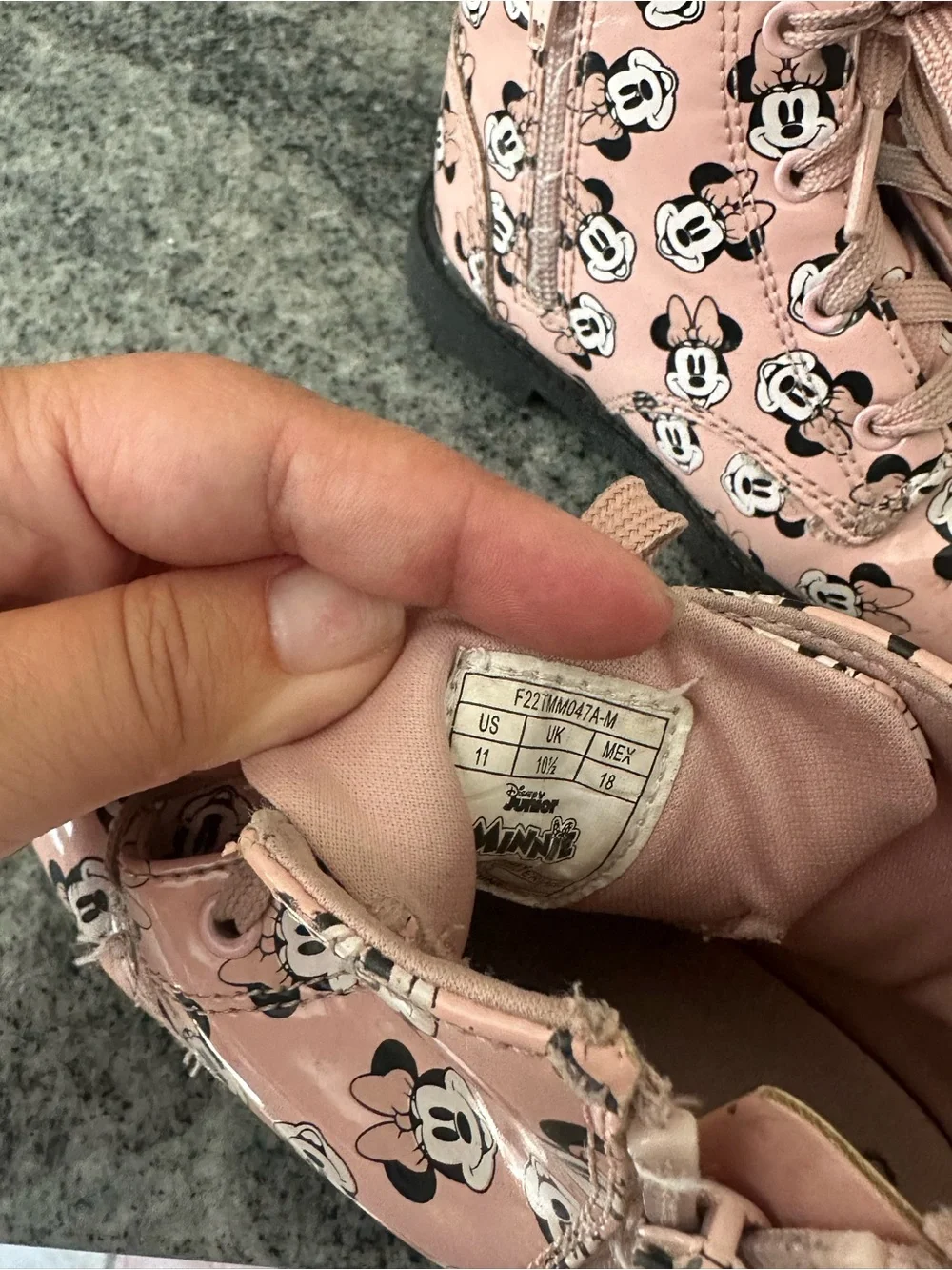 Disney Pink Minnie Mouse Lace-Up Girls' Boots